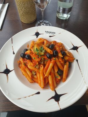 Penne Arrabiata (I ordered extra mushrooms and zucchini) at Marco's   in Stephanskirchen