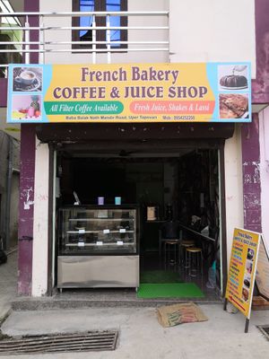 Outside at French Bakery Coffee & Juice Shop in Rishikesh