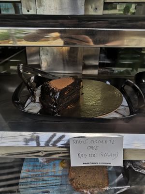 Vegan cake at French Bakery Coffee & Juice Shop in Rishikesh