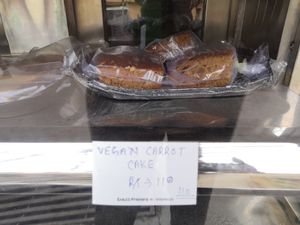 Carrot cake at French Bakery Coffee & Juice Shop in Rishikesh