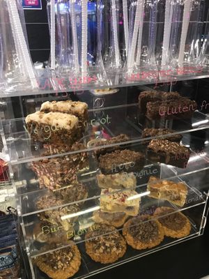 Cake stand with a few vegan treats at PlayTown in Southport