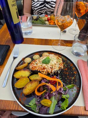 Lasagne like eggplant and grilled vegetables at Nevodi   in Venice