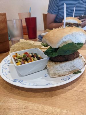 Chicken burger - so good at The Clever Rabbit in Edmonton