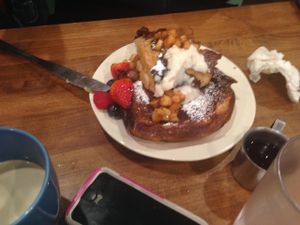 Their Apple Stuffed French Toast  at The Clever Rabbit in Edmonton