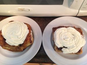 Their heavenly cinnamon buns!!! Ps: try mixing their icing with peanut butter... tastes legit like Reece's Pieces!!!!  at The Clever Rabbit in Edmonton
