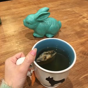 Love the bunnies everywhere at The Clever Rabbit in Edmonton