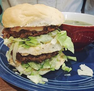 Vegan Mac Burger! The best ever!!  at The Clever Rabbit in Edmonton