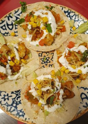 vegan tacos at Lazarte Latin American Food in Salzburg