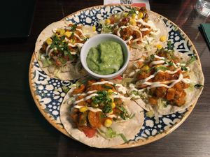 Tacos veganos with tofu  at Lazarte Latin American Food in Salzburg