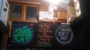 . at Lackis Juice Bar in Euboea