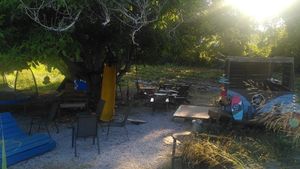 Very nice outdoor sitting at Lackis Juice Bar in Euboea