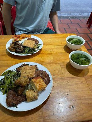 Large plate from the buffet   at Khanh Ly Vegetarian Food in Phu Quoc