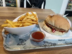 Vegan soy burger  at Sandwich Club in Pula