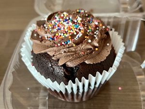 Double chocolate cupcake  at Pingala Cafe & Eatery in Burlington