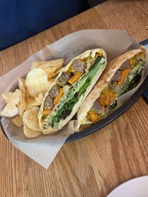Burger Crunchwrap   at Pingala Cafe & Eatery in Burlington