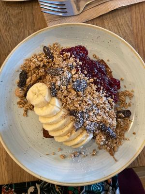 Loaded banana breadd  at Fussey & Baer in Hitchin