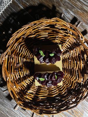 Beetroot tarts   at Ristorante Tenerumi in Vulcano