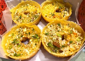 Kesar ghewer ... spl sweet for Sankranthi festival  at Bikanervala in Hyderabad