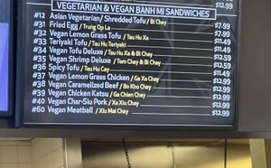 Veg sandwich menu  at Lee's Sandwiches - San Jose City Hall in San Jose
