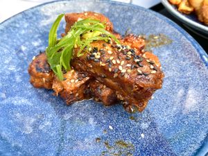 sticky vegan ‘ribs’  at Wagamama in Stoke-on-trent