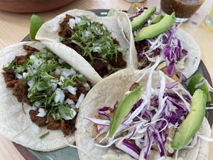 Chorichicharos tacos   at Hotel So Far So Good in El Pescadero