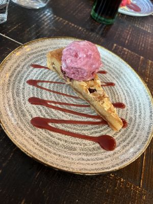 RASPBERRY AND ALMOND FRANGIPANE TART   at The Botanist in Worcester