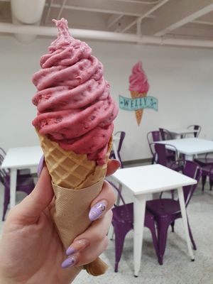 Raspberry at Welly's Real Fruit Ice Cream in Port Angeles