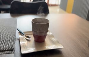 My chai tea  at Vibrations Kitchen in Serrekunda