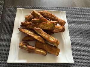 Crispy masala zucchini fries- my fav 😋  at Vibrations Kitchen in Serrekunda