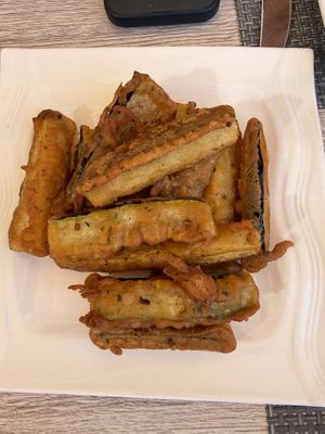 Zucchini fritters  at Vibrations Kitchen in Serrekunda