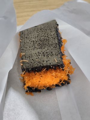 charcoal pancake with coconut filings at Munchi Pancakes - Yishun in North Singapore