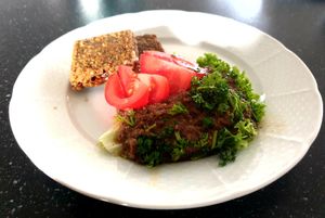 Faux gras with raw bread. at BEMBA rawfood & plant-based in Bratislava
