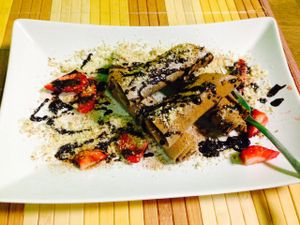 Raw vegan banana pancakes at BEMBA rawfood & plant-based in Bratislava