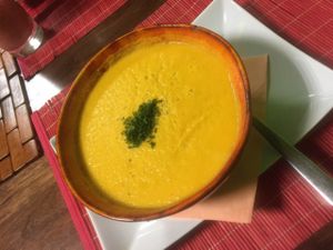 Hokaido Pumpkin Soup - raw at BEMBA rawfood & plant-based in Bratislava