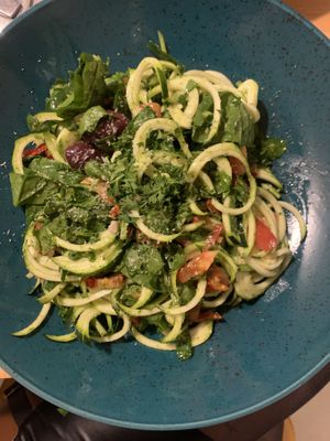 zucchini spaghetti at BEMBA rawfood & plant-based in Bratislava