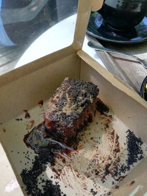 Raw poppy seed cake - wasn't fast enough with the picture, it was sooo tasty! at BEMBA rawfood & plant-based in Bratislava