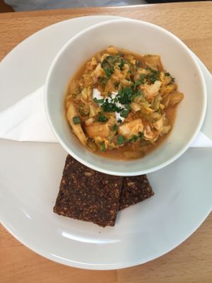 kimchi and raw bread at BEMBA rawfood & plant-based in Bratislava