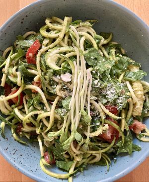 zucchini spagetti - super delicious  at BEMBA rawfood & plant-based in Bratislava