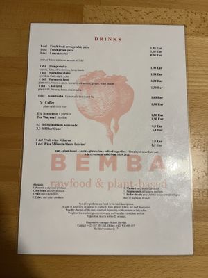 Drinks  at BEMBA rawfood & plant-based in Bratislava