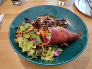 Delicious cashew cheese wraps at BEMBA rawfood & plant-based in Bratislava