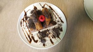 pancakes with poppy seed filling at BEMBA rawfood & plant-based in Bratislava