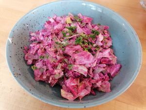 Beetroot salad at BEMBA rawfood & plant-based in Bratislava