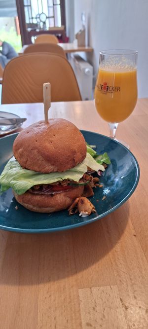 Kebab in a wheat bun at BEMBA rawfood & plant-based in Bratislava