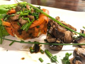 Filled “salmon” absolutely delicious at BEMBA rawfood & plant-based in Bratislava