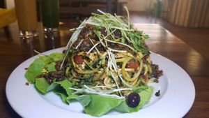 Spaghetti Bolognese at BEMBA rawfood & plant-based in Bratislava