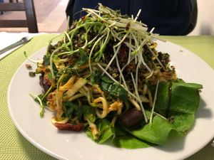 Zucchini noodles at BEMBA rawfood & plant-based in Bratislava