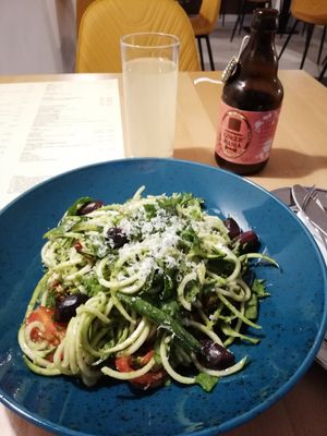 Zucchini noodles with pesto (raw) at BEMBA rawfood & plant-based in Bratislava
