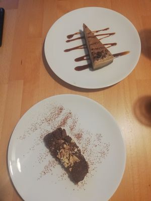 Cappuccino & Snicker cake at BEMBA rawfood & plant-based in Bratislava