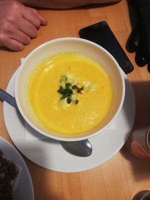 Kimchi gazpacho at BEMBA rawfood & plant-based in Bratislava