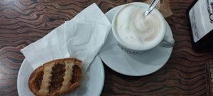 Pastry with albicocca and cappuccino con soia at Caffetteria Danny in Lecce